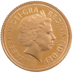 Pre-Owned 2001 UK Half Sovereign Proof Gold Coin - Damaged Internal Box