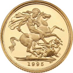 Pre-Owned 1995 UK Half Sovereign Proof Gold Coin