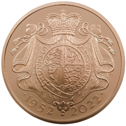 Pre-Owned 2022 UK Platinum Jubilee £5 Proof Gold Coin