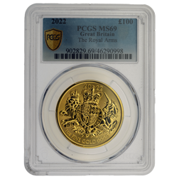 Pre-Owned 2022 UK Royal Arms 1oz Gold Coin  PCGS Graded MS69 - 902829.69/46290998