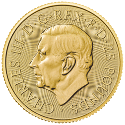 Pre-Owned UK King Charles III Britannia 1/4oz Gold Coin - Mixed Dates