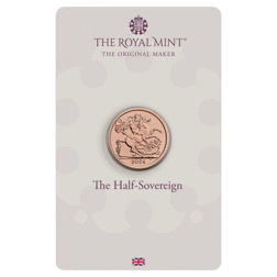 Pre-Owned 2024 UK Half Sovereign Gold Coin - Carded