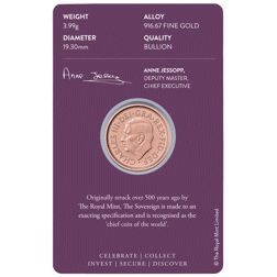 Pre-Owned 2022 UK Memorial Half Sovereign Gold Coin - Carded