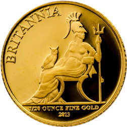 Pre-Owned 2013 UK Britannia 1/20oz Proof Design Gold Coin