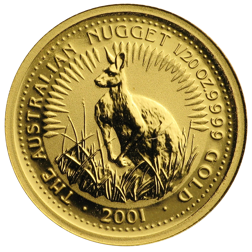 Pre-Owned 2001 Australian Kangaroo 1/20oz Gold Coin