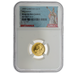 Pre-Owned 1999 UK Britannia 1/10oz Proof Gold Coin - NGC Graded PF69 - 6674877-013