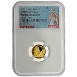 Pre-Owned 2007 UK Britannia 1/10oz Proof Gold Coin - NGC Graded PF69 - 6675171-001