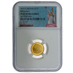 Pre-Owned 2010 UK Britannia 1/10oz Proof Gold Coin - NGC Graded PF69 - 6673209-004