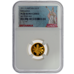 Pre-Owned 2011 UK Britannia 1/10oz Proof Gold Coin - NGC Graded PF68 - 6673209-002