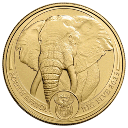 Pre-Owned 2023 South African 'Big Five Series' Elephant 1oz Gold Coin