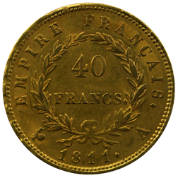 Pre-Owned 1811 French Napoleon I 40 Franc Gold Coin