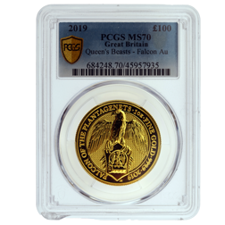 Pre-Owned 2019 UK Queen’s Beasts The Falcon of the Plantagenets 1oz Gold Coin - PCGS Graded MS70 - 6