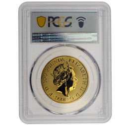 Pre-Owned 2022 UK Tudor Beasts Lion of England 1oz Gold Coin PCGS