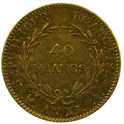Pre-Owned 1802 French Napoleon I 40 Franc Gold Coin