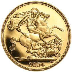 Pre-Owned 2004 UK Half Sovereign Proof Design Gold Coin