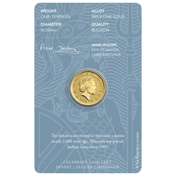 Pre-Owned 2023 UK Queen Elizabeth II Britannia 1/10oz Gold Coin - Carded