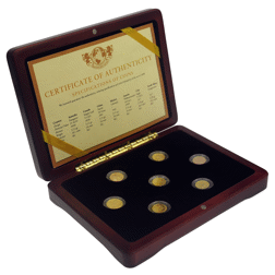 Pre-Owned 2008 Magnificent Seven 1/10oz Gold 7-Coin Set
