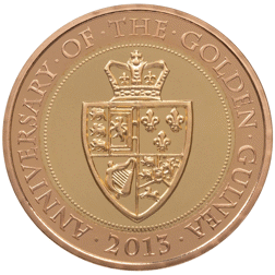 Pre-Owned 2013 UK 350th Anniversary of the Guinea £2 Proof Gold Coin - VAT Free