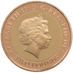 Pre-Owned 2013 UK 350th Anniversary of the Guinea £2 Proof Gold Coin - VAT Free
