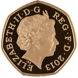 Pre-Owned 2013 UK Christopher Ironside 50p Proof Gold Coin