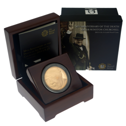 Pre-Owned 2015 50th Anniversary of the Death of Winston Churchill £5 Proof Gold Coin