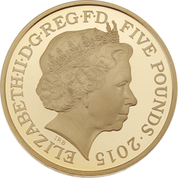 Pre-Owned 2015 50th Anniversary of the Death of Winston Churchill £5 Proof Gold Coin