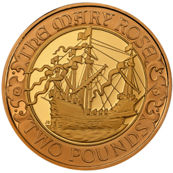 Pre-Owned 2011 UK 500th Anniversary of The Mary Rose £2 Proof Gold Coin