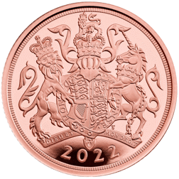 Pre-Owned 2022 UK Full Sovereign Piedfort Proof Gold Coin