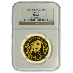 Pre-Owned 1986 Chinese Panda 1oz Gold Coin NGC Graded MS 69 - 3718230-022