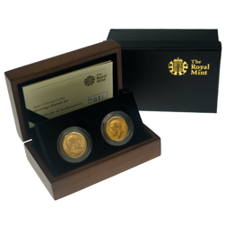 Pre-Owned UK Saxe-Coburg-Gotha Sovereign Portrait Gold 2-Coin Set