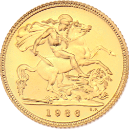 Pre-Owned 1986 UK Half Sovereign Proof Gold Coin