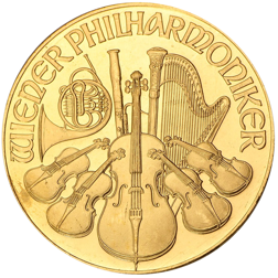 Pre-Owned 1992 Austrian Philharmonic 2000 Schilling 1oz Gold Coin