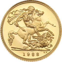 Pre-Owned 1988 UK Half Sovereign Proof Gold Coin