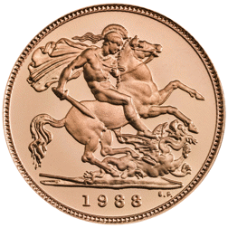 Pre-Owned 1988 UK Half Sovereign Proof Gold Coin
