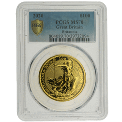 Pre-Owned 2020 UK Britannia 1oz Gold Coin PCGS Graded MS70 - 804089.70/39732094