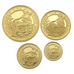 Pre-Owned 2005 UK Proof Britannia 4 Gold Coin Set