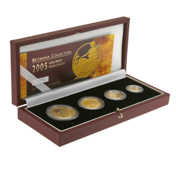 Pre-Owned 2005 UK Proof Britannia 4 Gold Coin Set