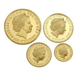 Pre-Owned 2005 UK Proof Britannia 4 Gold Coin Set