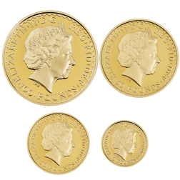 Pre-Owned 2005 UK Proof Britannia 4 Gold Coin Set