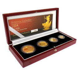 Pre-Owned 2004 UK Britannia Proof Gold 4-Coin Set