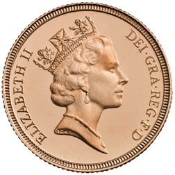 Pre-Owned 1987 UK Elizabeth II Double Sovereign Proof Gold Coin