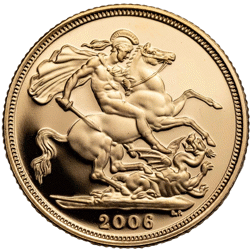 Pre-Owned 2006 UK Half Sovereign Proof Design Gold Coin
