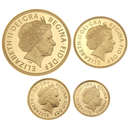 Pre-Owned 2004 UK Sovereign Proof Gold 4-Coin Collection