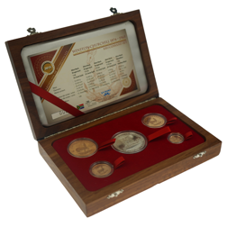 Pre-Owned 2015 South African Krugerrand Winston Churchill Privy Proof Gold 5-Coin Set