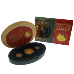 Pre-Owned 2010 Australian Lunar Tiger Series II Proof Gold 3-Coin Set