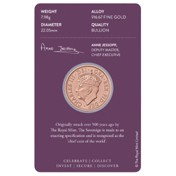 Pre-Owned 2023 UK Coronation Full Sovereign Gold Coin - Carded