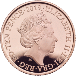 Pre-Owned 2019 UK Cricket World Cup 10p Proof Gold Coin