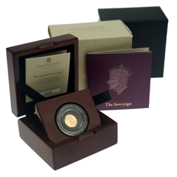 Pre-Owned 2023 UK Coronation Quarter Sovereign Proof Gold Coin