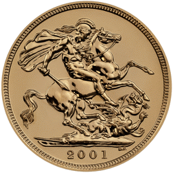 Pre-Owned 2001 UK Full Sovereign Proof Gold Coin - Damaged Internal Box