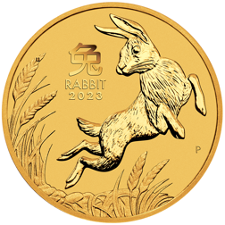 Pre-Owned 2023 Australian Lunar Rabbit 1/2oz Gold Coin